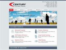 Tablet Screenshot of centurydocumentimaging.com